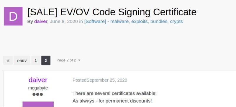 EV-OV Code Signing Certificate
