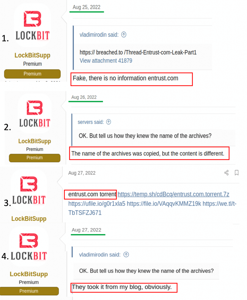 LockBit claims Breached forum post of Entrust data is fake_Analyst1