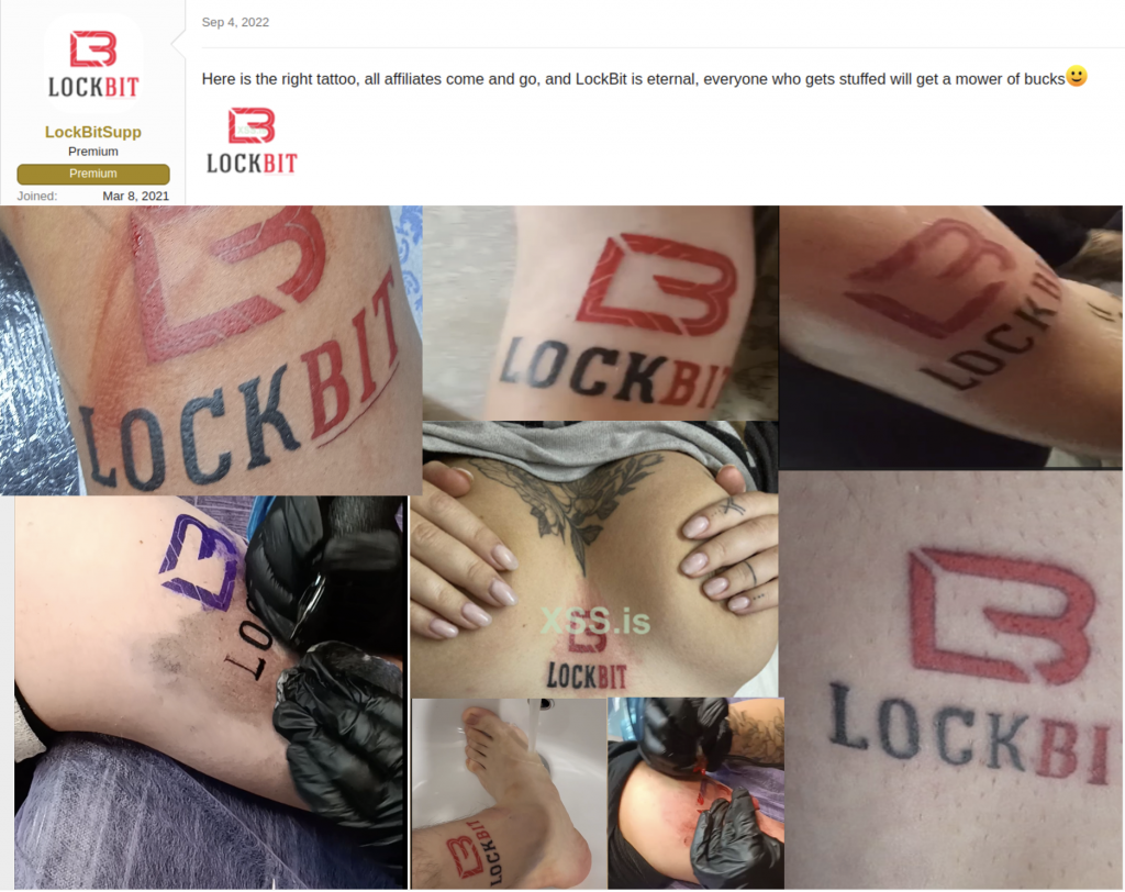 LockBit tattoo convo and groupie tattoos_Analyst1