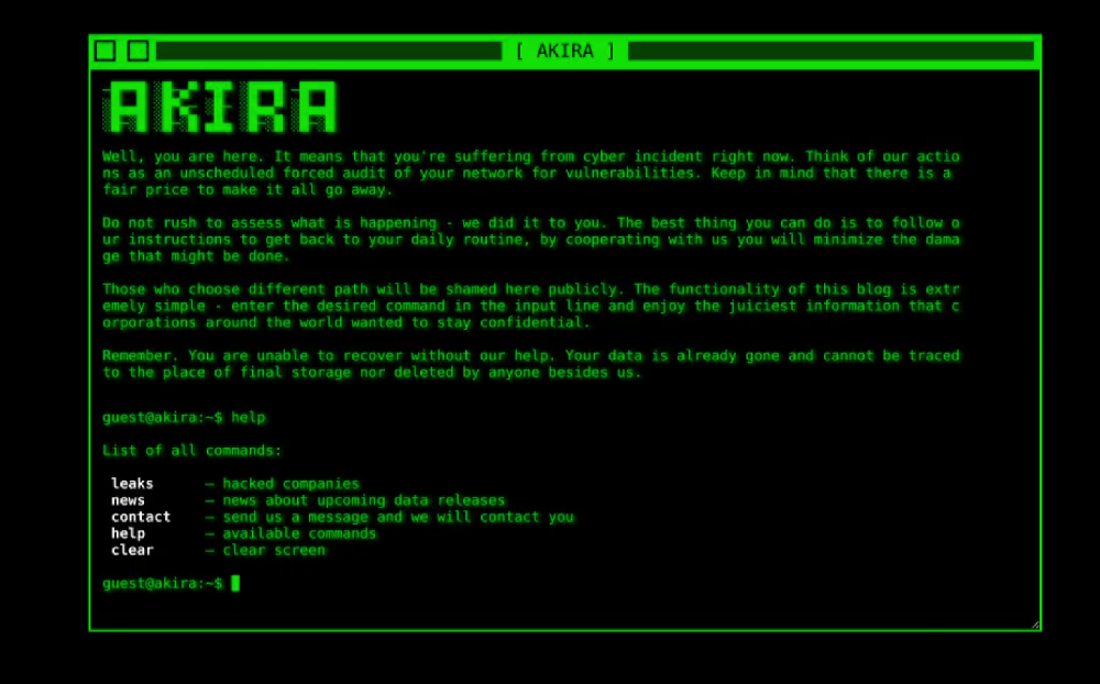 Akira site reflect a “welcome” message